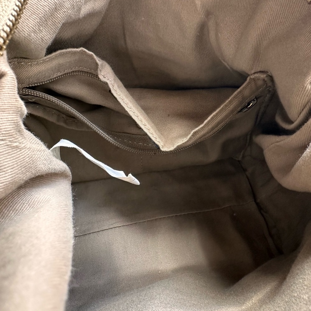 L.L.Bean Waxed Canvas Crossbody. Cotton Canvas Bag Leather Trim. - Picture 8 of 11